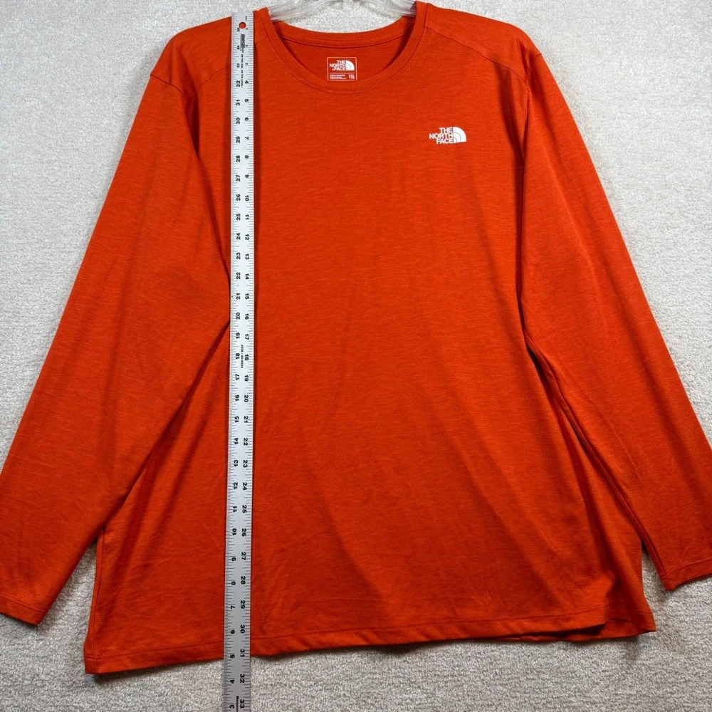 The North Face FlashDry Long Sleeve Shirt Mens XXL Orange Heathered Performance